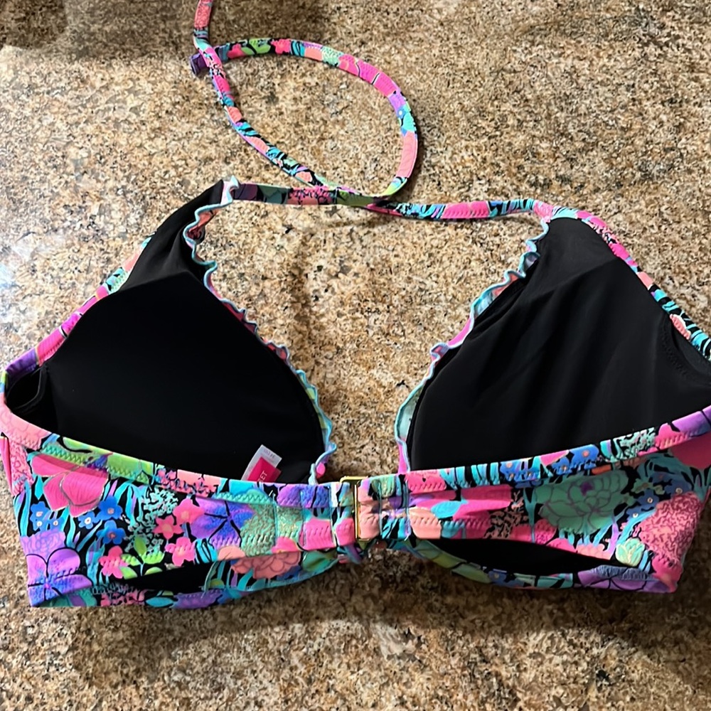 Victoria Secret Pink Floral swim top 34DD - Picture 4 of 6